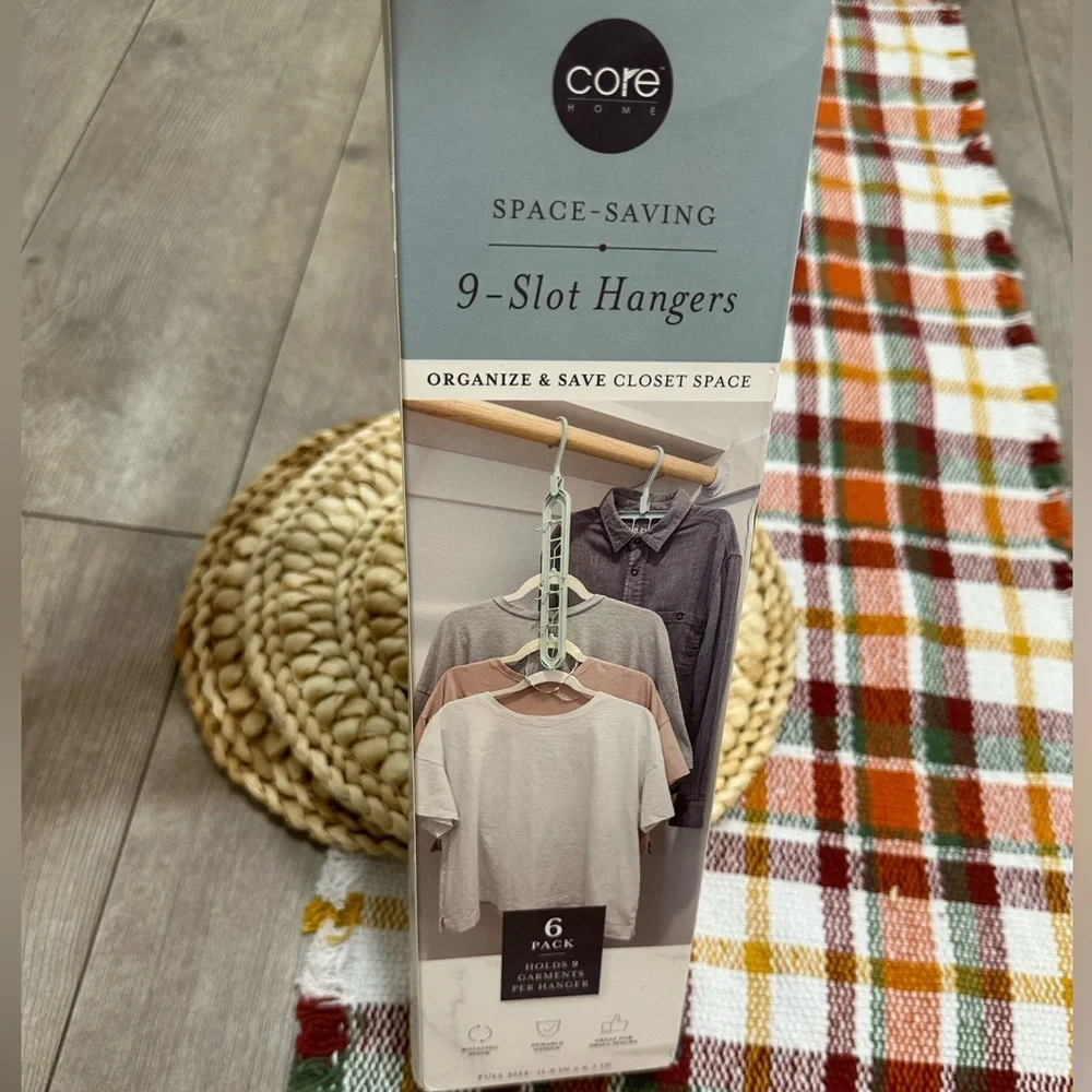 New Core Design Space-Saving 9-Slot Hangers 6 Pack Blue New in Box